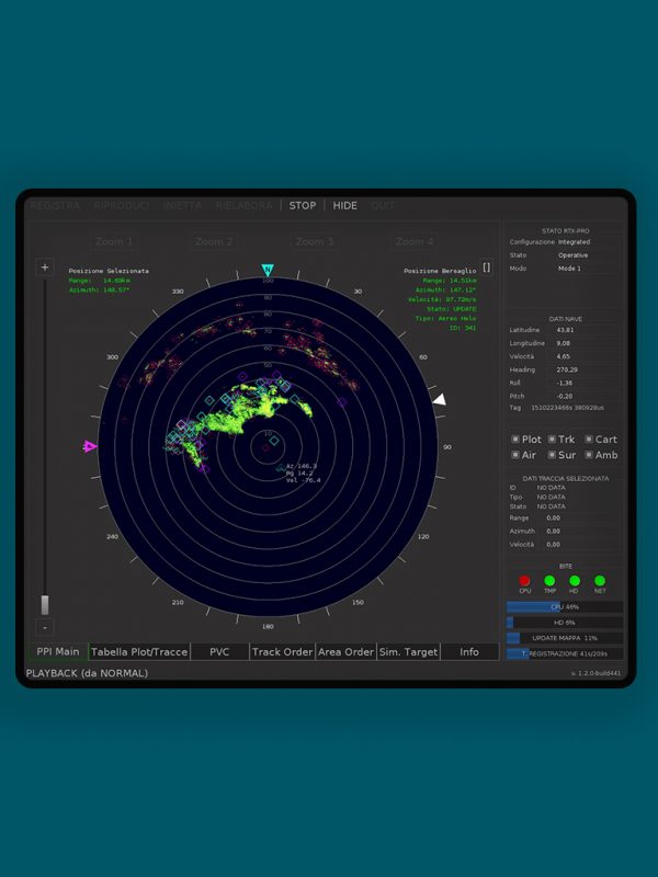 Mockup of a radar software