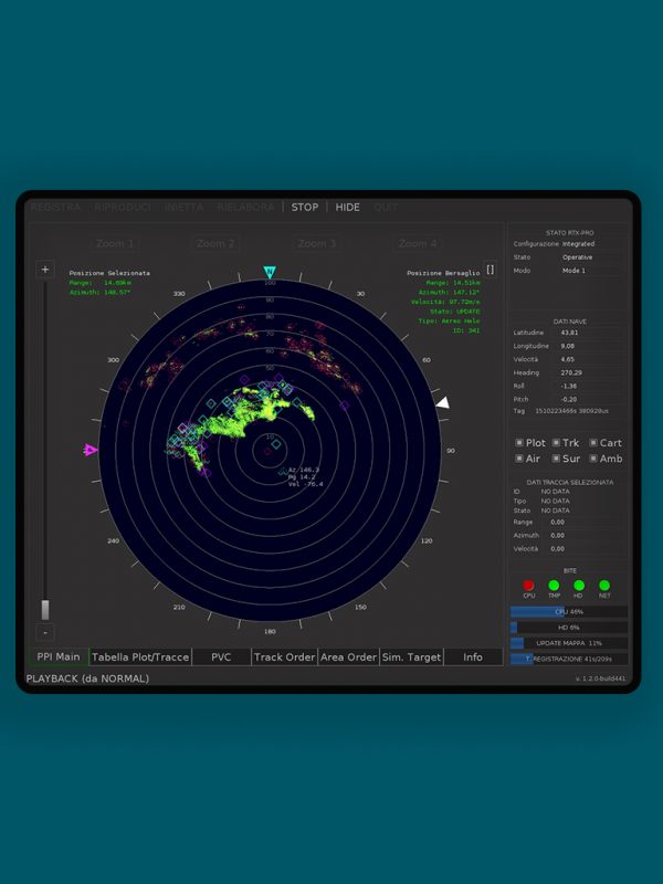 Mockup of a radar software